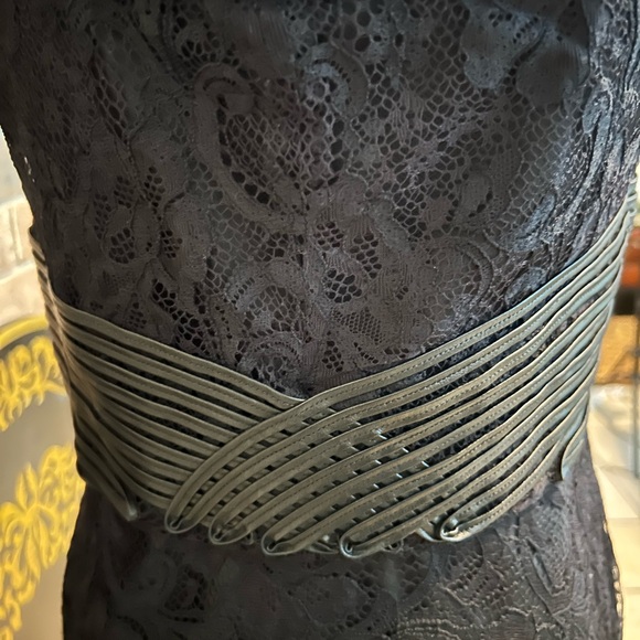 Jerome Rebrode Ralph Lauren Purple Label Black Lace Cocktail Maxi Dress Formal 8 - Picture 9 of 13